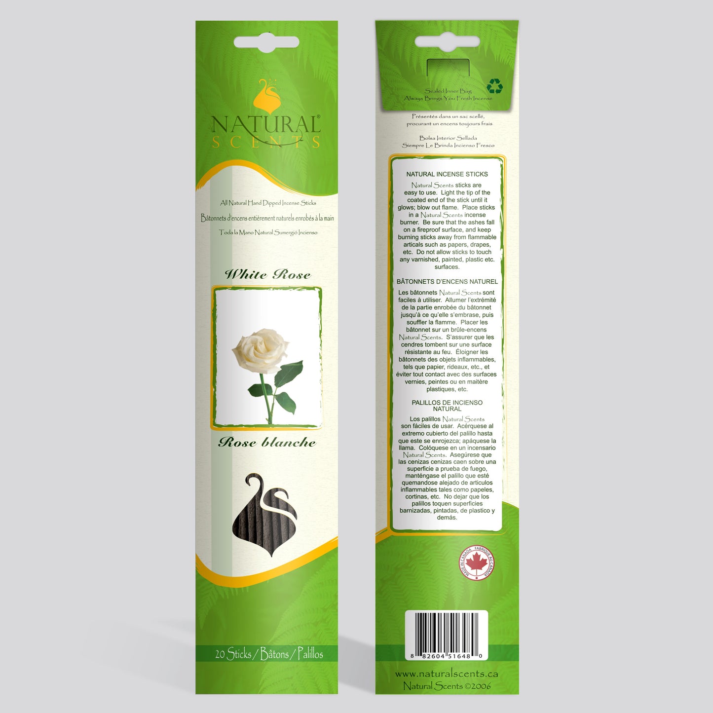 Natural Scents White Rose Incense Sticks