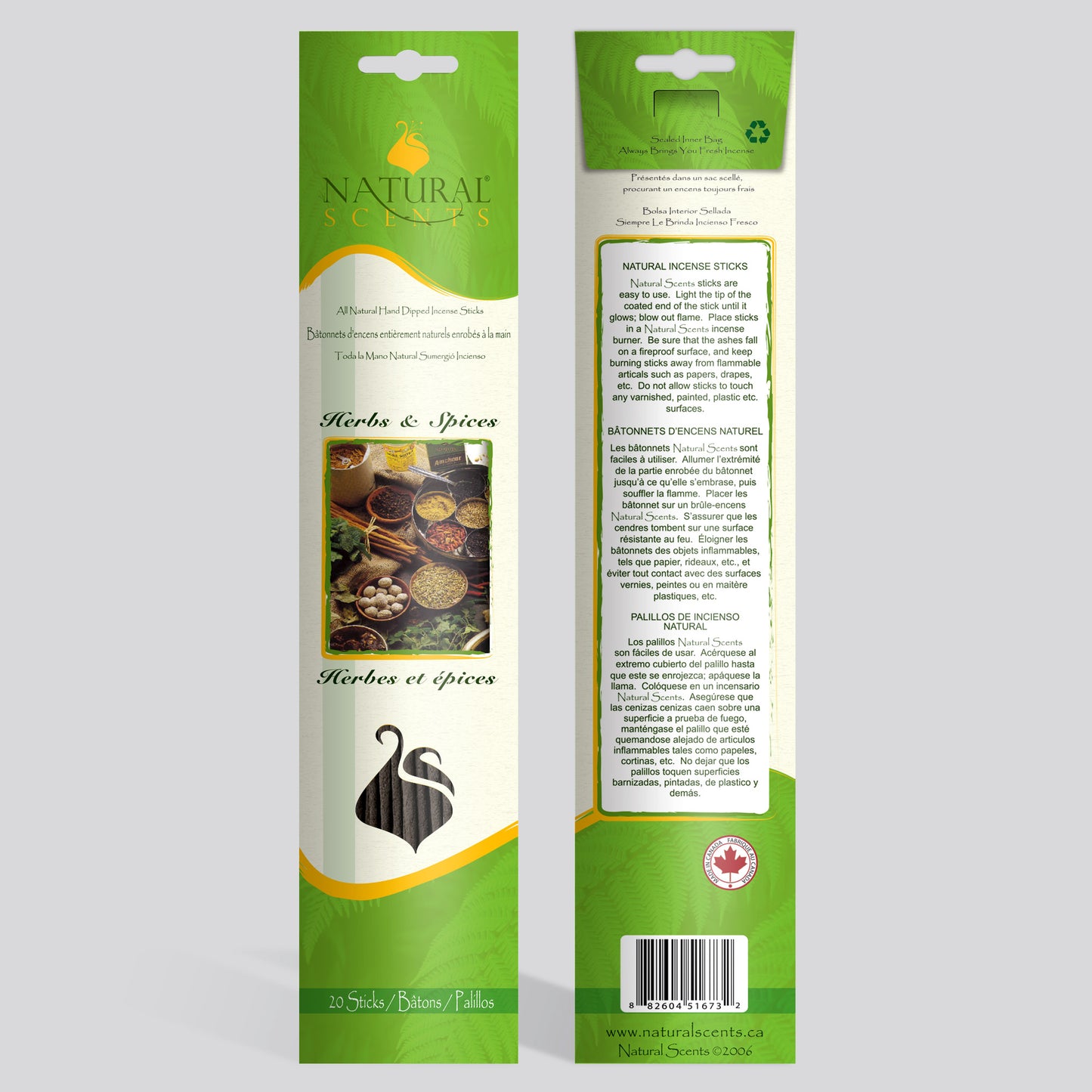 Natural Scents Herbs & Spices Incense Sticks