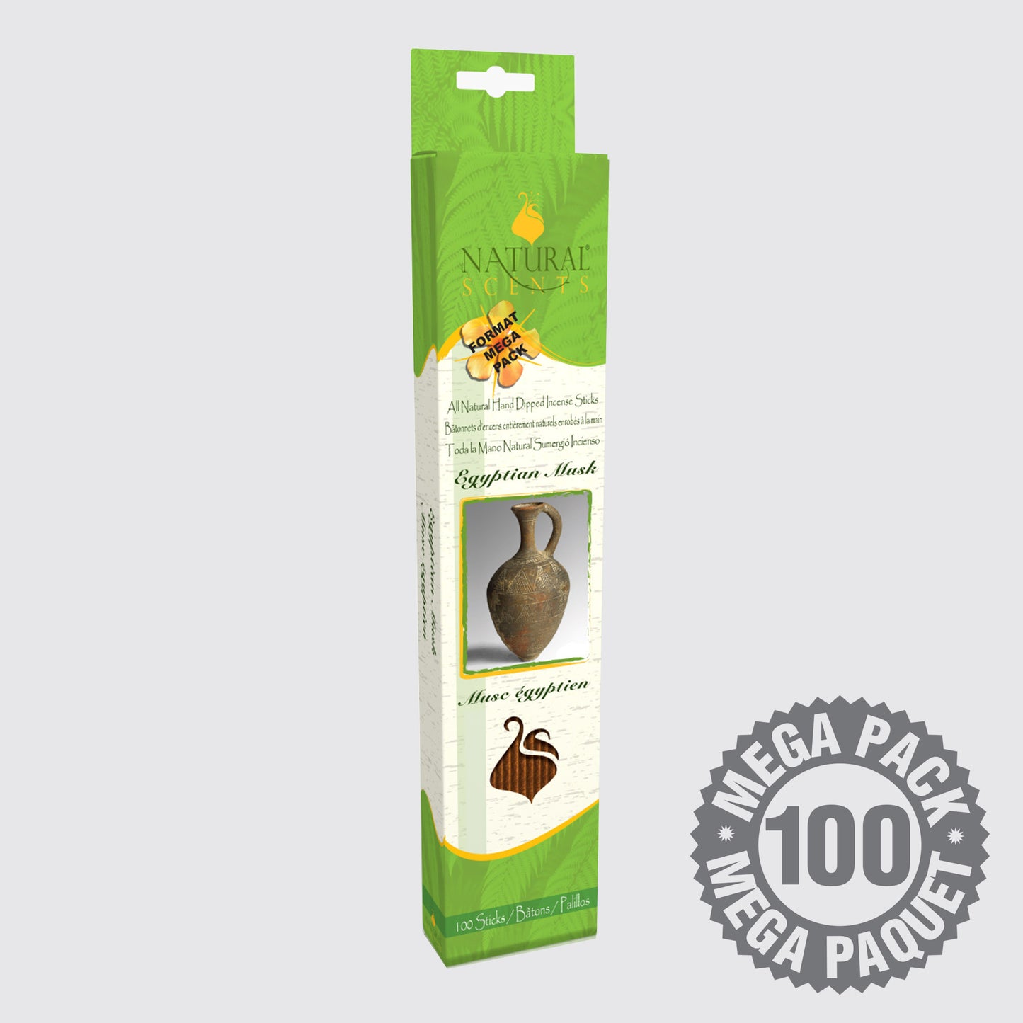 Bâtons d'encens Natural Scents Musc Égyptien (Paquet de 100)