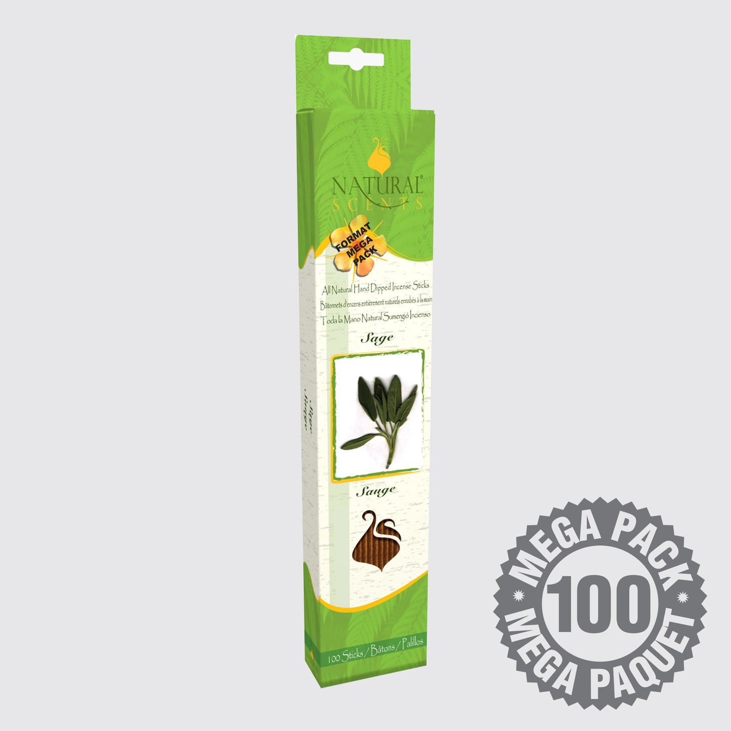 Bâtons d'encens Natural Scents Sauge (Paquet de 100)