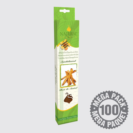 Natural Scents Sandalwood Incense Sticks (100 pack)