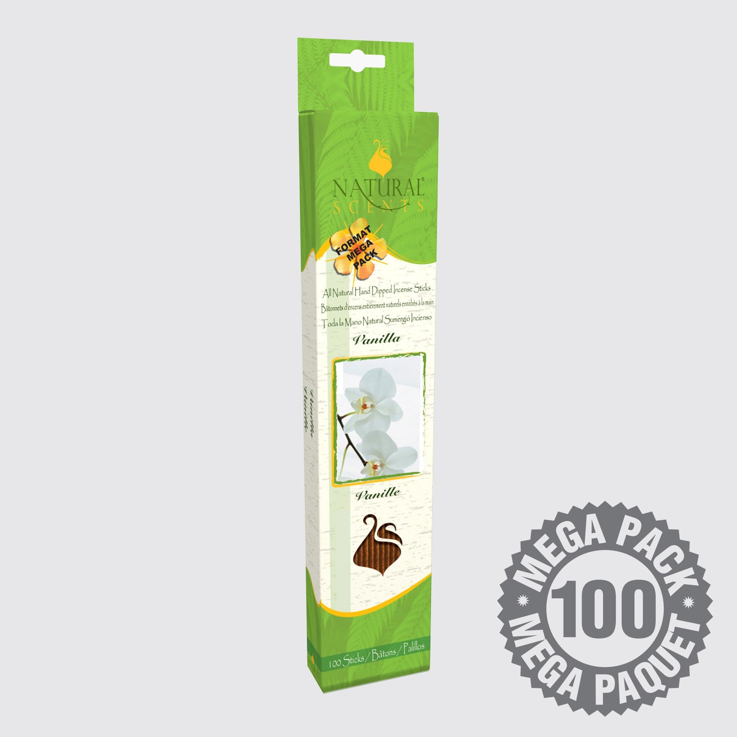 Bâtons d'encens Natural Scents Vanille (Paquet de 100)