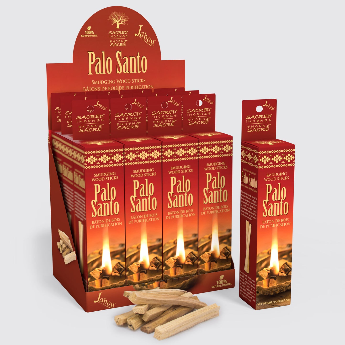 Palo Santo Wood Sticks Display